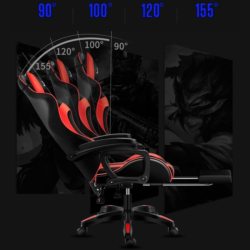 Cadeira Gaming LED RGB 7 pontos Massagem Apoio para pés Preto+Vermelho