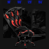 Cadeira Gaming LED RGB 7 pontos Massagem Apoio para pés Preto+Vermelho