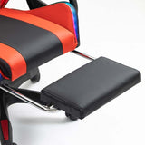 Cadeira Gaming LED RGB 7 pontos Massagem Apoio para pés Preto+Vermelho