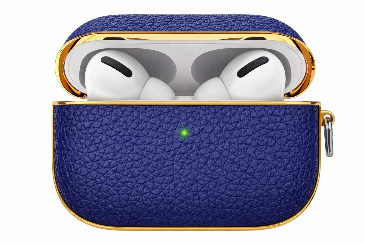Capa Traseira Kingxbar Pele para Apple AirPods Pro – Azul