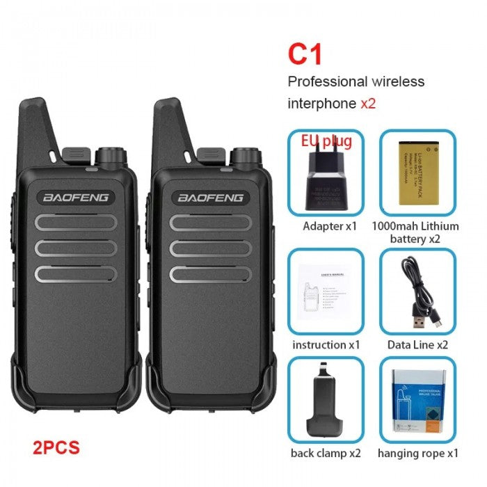 Walkie Talkies Baofeng T20 Recarregáveis de Longo Alcance – 2 pçs