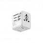 Adaptador de Viagem Internacional UC606W com 2 Portas USB-C e USB-A 2.4A – Branco