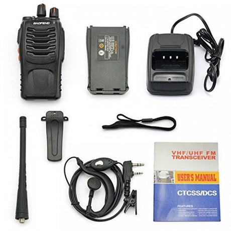 Walkie Talkie Dual Banda Baofeng BF-888S com Fone de Ouvido
