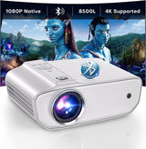 Mini Projetor Portátil 8500 Lumens Bluetooth Full HD 1080P HDMI/AV/USB/VGA