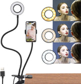 Anel de LED Flexível com Suporte para Telemóvel - Ring light