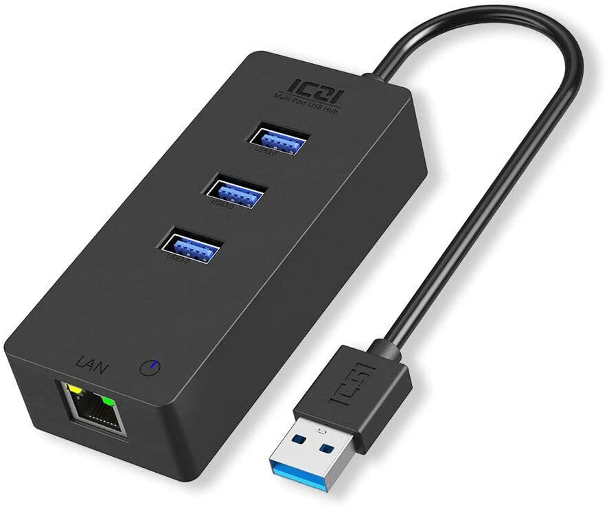 ICZI Adaptador USB 3.0 + HUB 3 Portas USB 3.0 para Ethernet / RJ45