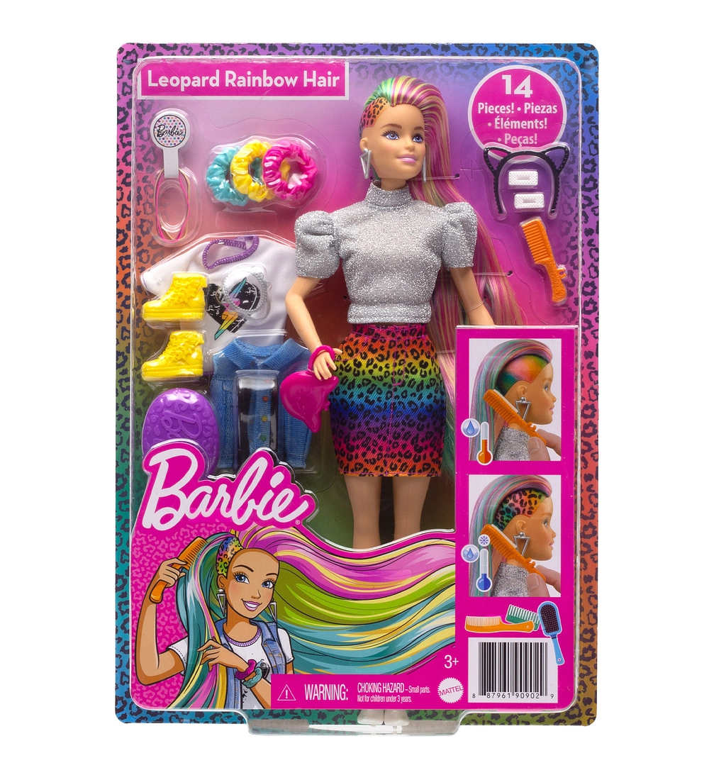Barbie Leopard Rainbow Hair