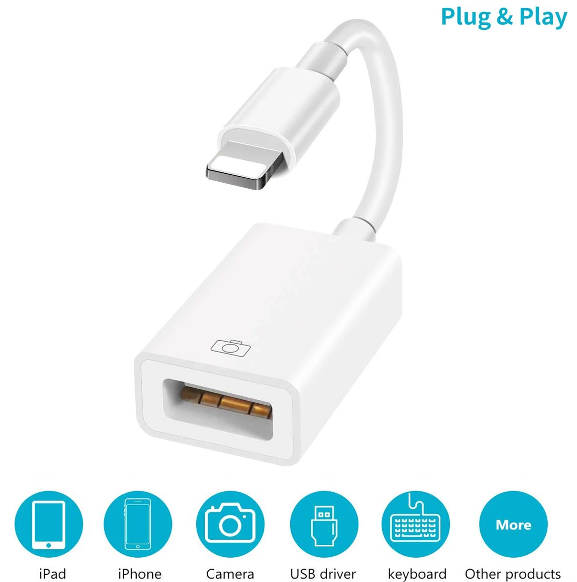 Adaptador OTG Lightning para USB iPhone iPad