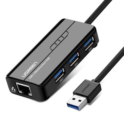 UGreen Adaptador USB 3.0 para Ethernet RJ45 + Hub USB 3.0 - 100/1000