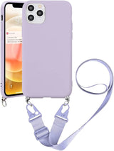 Capa Silicone Lilás com Cordão para Iphone 11 Pro
