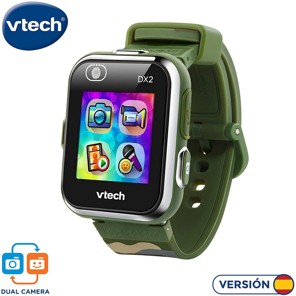 VTech Kidizoom Smartwatch DX2 - Selfie Dual Câmara Verde Camuflado ( ESPANHOL )
