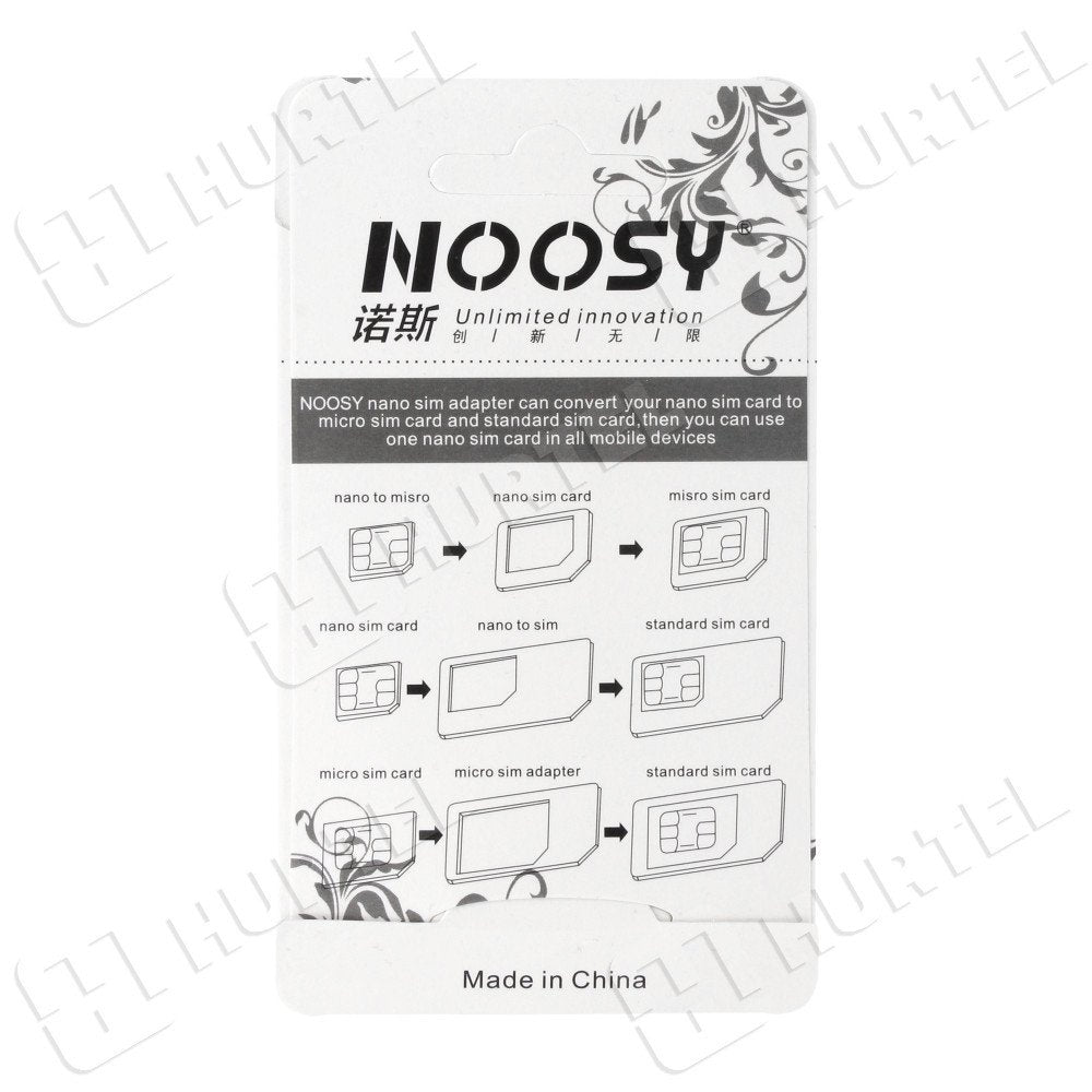 Conjunto de adaptador Noosy Nano Micro Sim 3in1 para iPhone