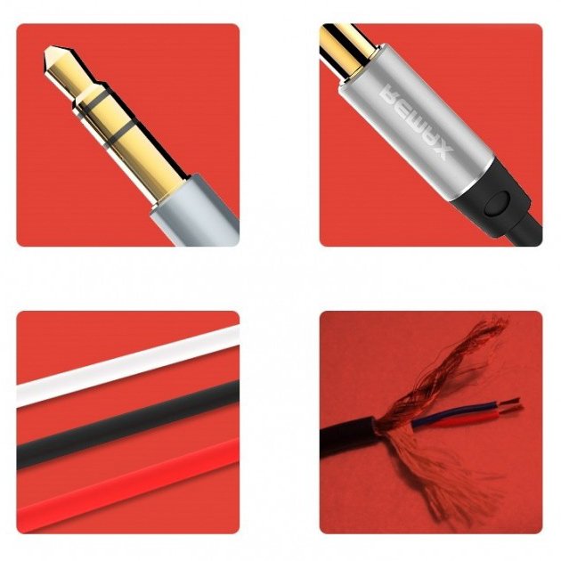 Cabo REMAX mini tomada auxiliar de 2 metros branco