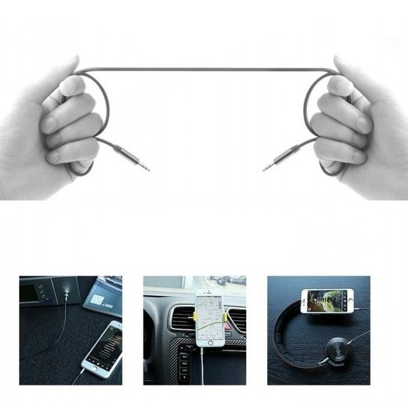 Cabo REMAX mini tomada auxiliar de 2 metros branco