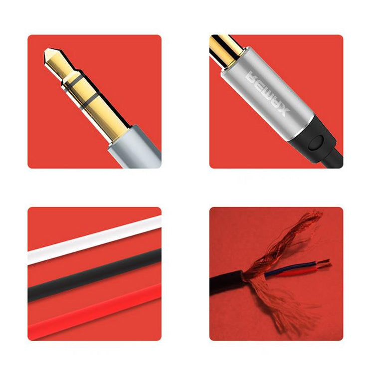 Cabo REMAX mini jack auxiliar de 1 metro preto