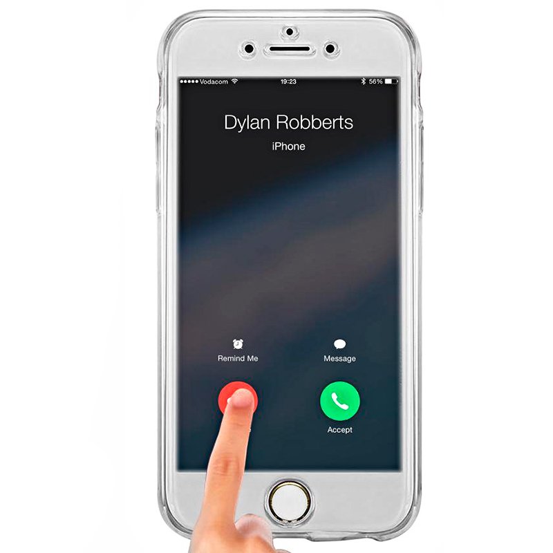 Capa silicone 3D para iPhone 7/8 / SE (2020) (frente e verso transparentes)