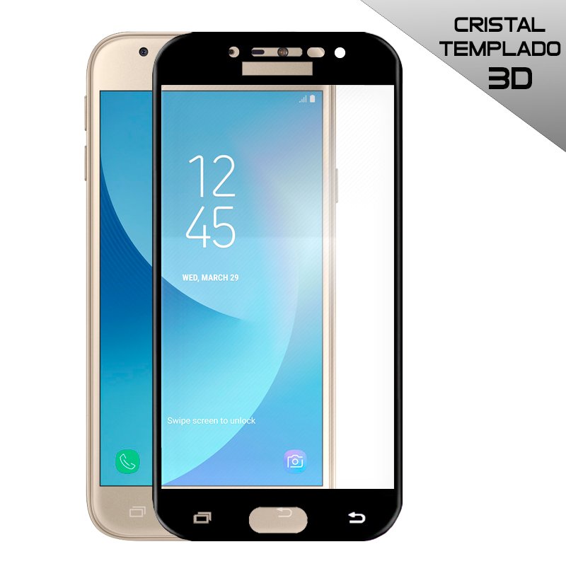 Protetor de Ecrã de Vidro Temperado para Samsung J330 Galaxy J3 (2017) FULL 3D Preto