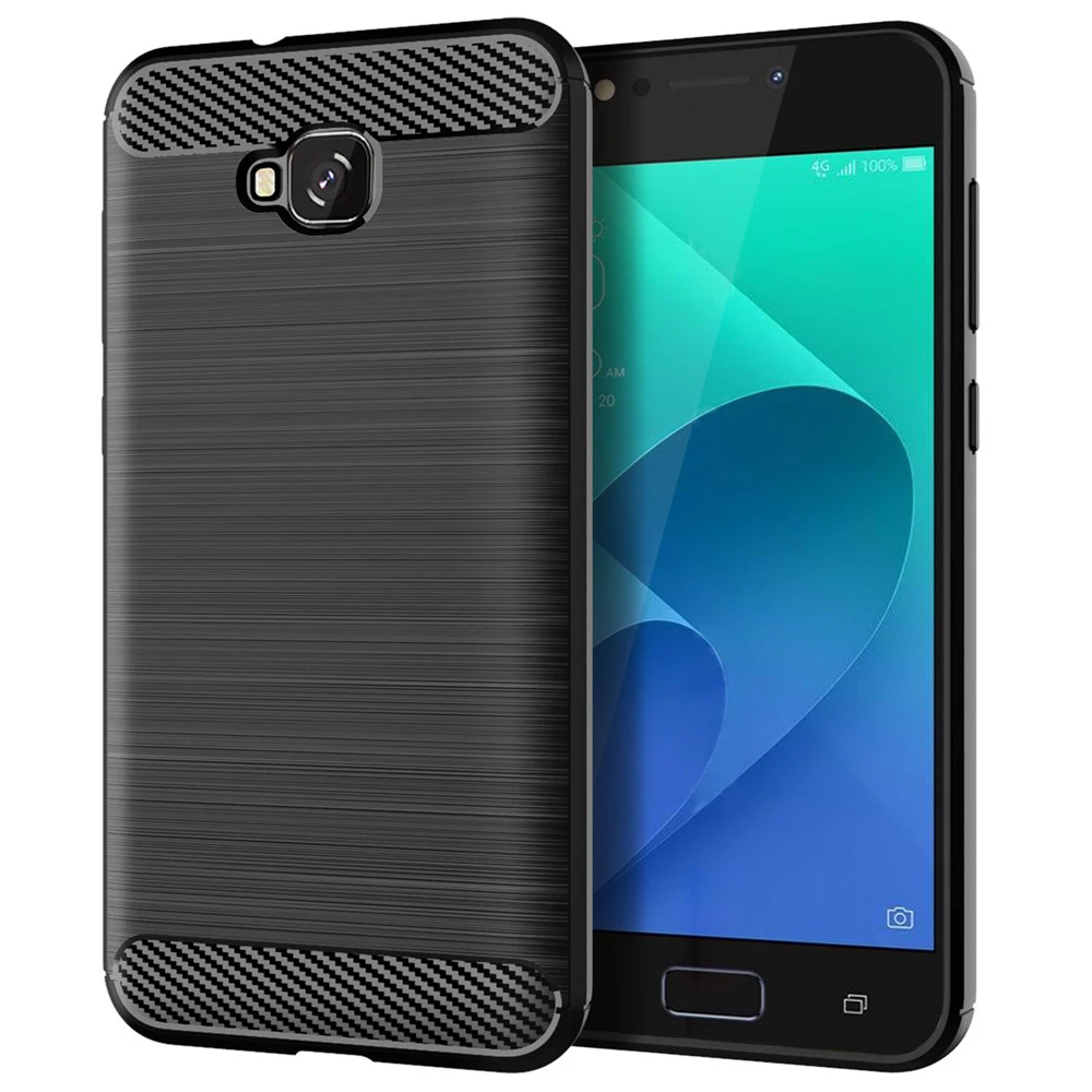 Capa Carbon Gel TPU Carbono Preto para Asus Zenfone 4 Selfie ZB553KL