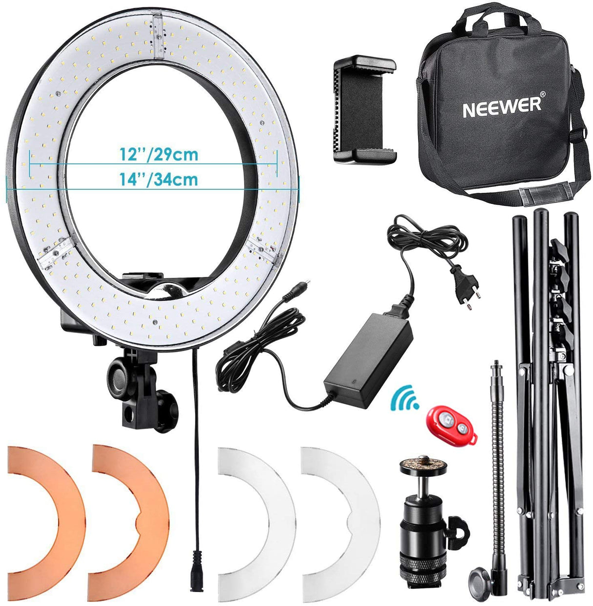 Anel de Luz LED Ring Light 36W 5500k com Tripé Comando Bluetooth