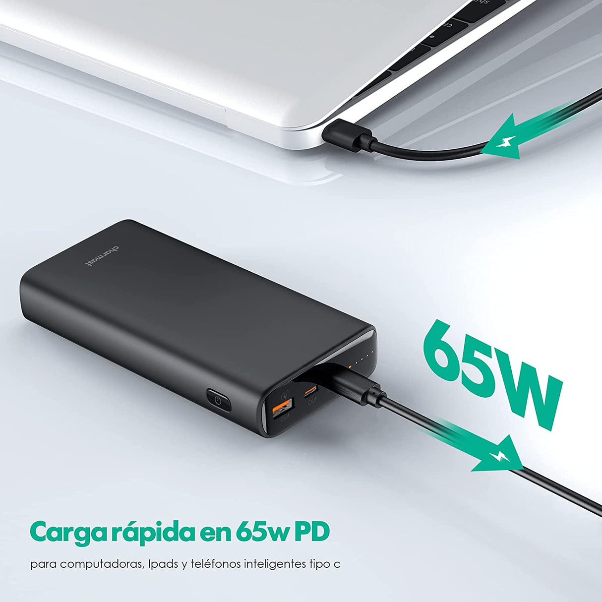 Charmast Power Bank 65W 23800mAh USB C Quick Charge 3.0