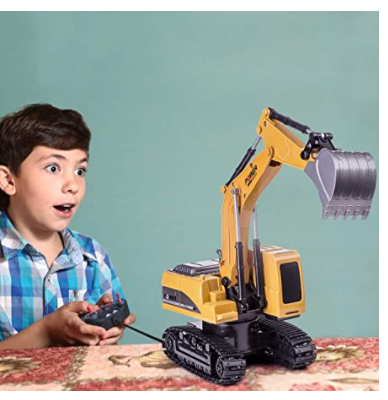 Escavadeira de controle remoto Digger Tractor Toy com Led & Sound Escala