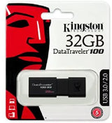 Kingston Pen Drive 32GB DataTraveler 100 G3 USB 3.1 Gen 1/USB 3.0 Flash Drive