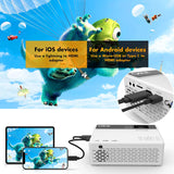 QKK Video Projetor Portátil 6000 Lumens 1080P Full HD HDMI VGA USB TF AV