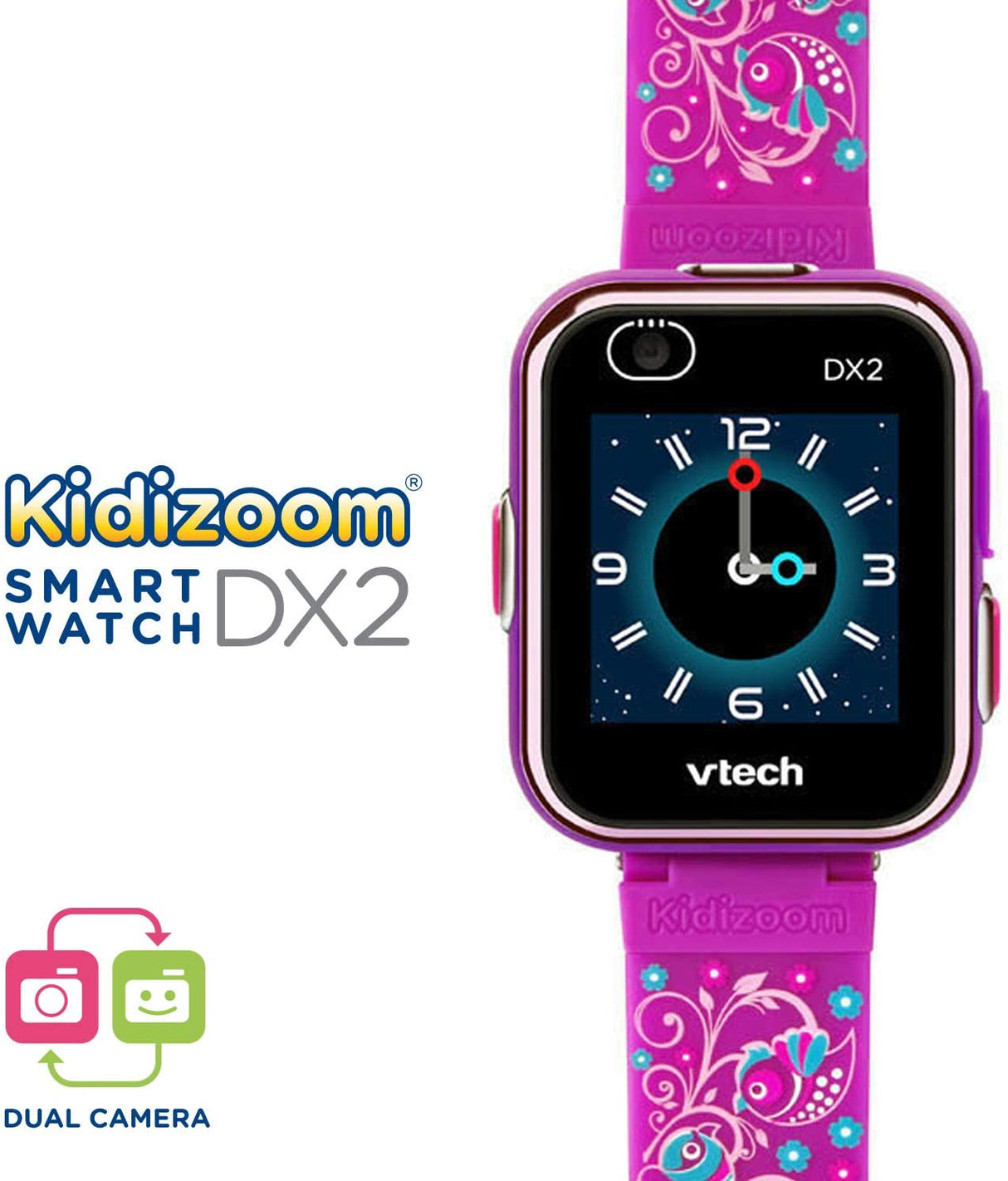 VTech Kidizoom Smartwatch DX2 - Selfie Dual Câmara Roxo Floral ( ESPANHOL )