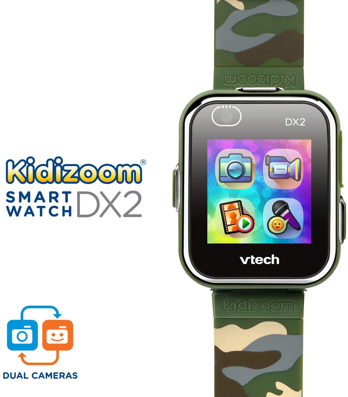 VTech Kidizoom Smartwatch DX2 - Selfie Dual Câmara Verde Camuflado ( ESPANHOL )