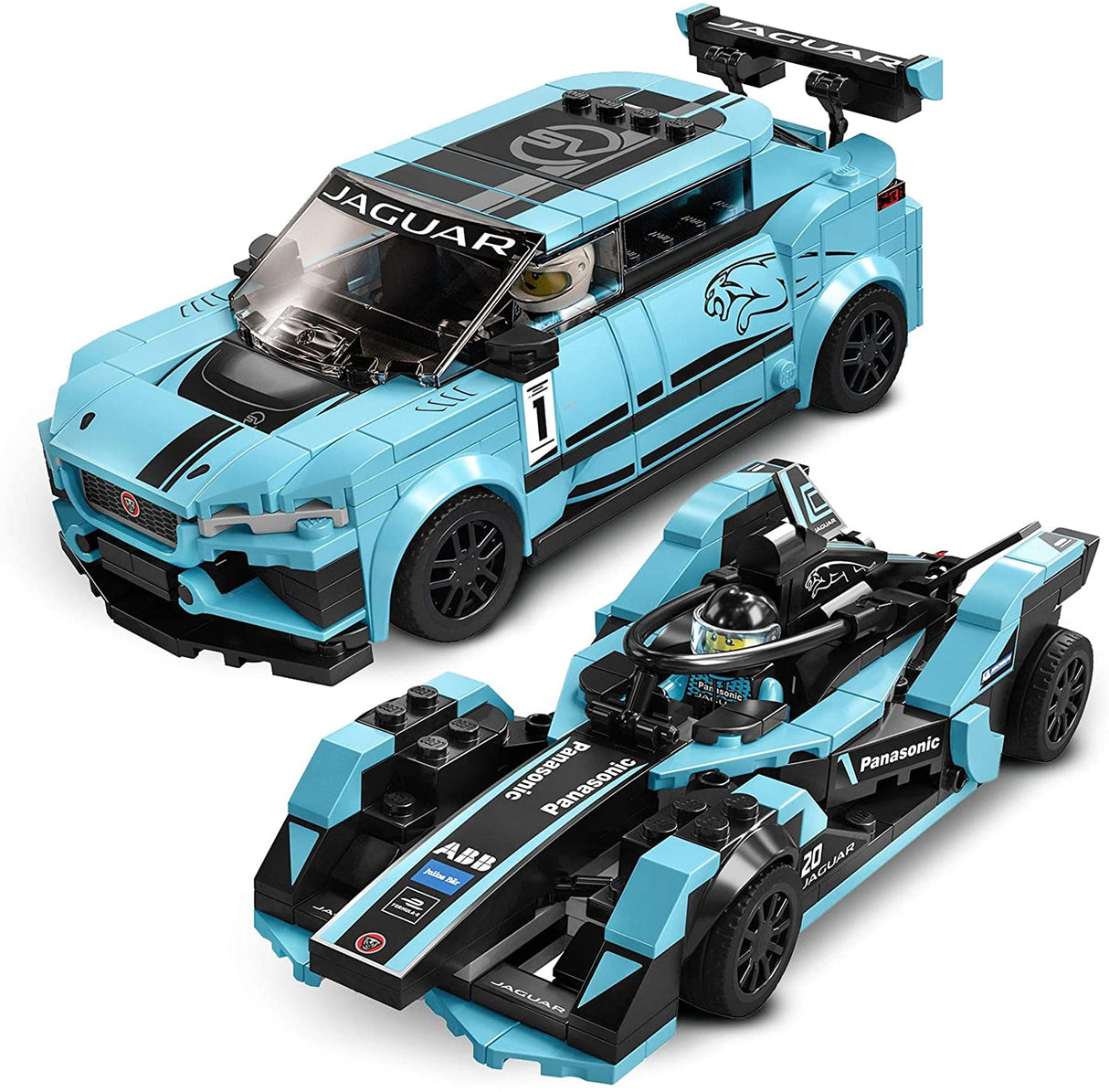 LEGO Speed Champions 76898 Formula E Panasonic Jaguar Racing GEN2 car & Jaguar I-PACE eTROPHY