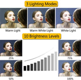 Anel de LED Flexível com Suporte para Telemóvel - Ring light