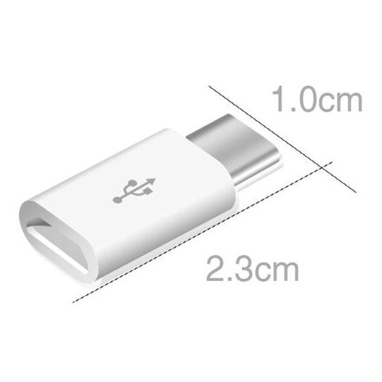 Carregamento de sincronização de dados do adaptador Micro USB para USB Tipo-C branco