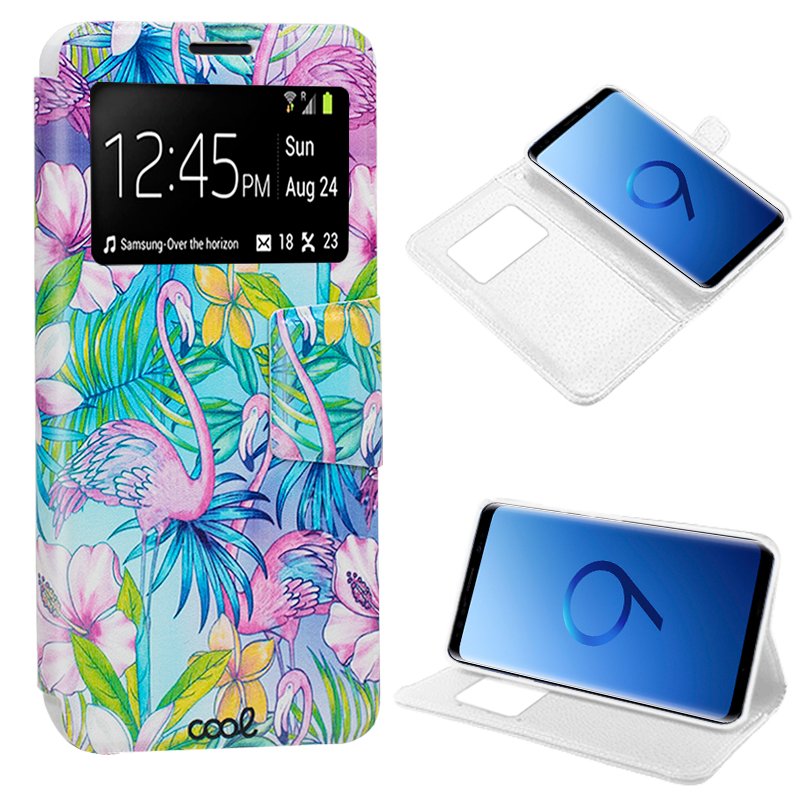 Capa Flip Cover para Samsung G960 Galaxy S9 Flamingos