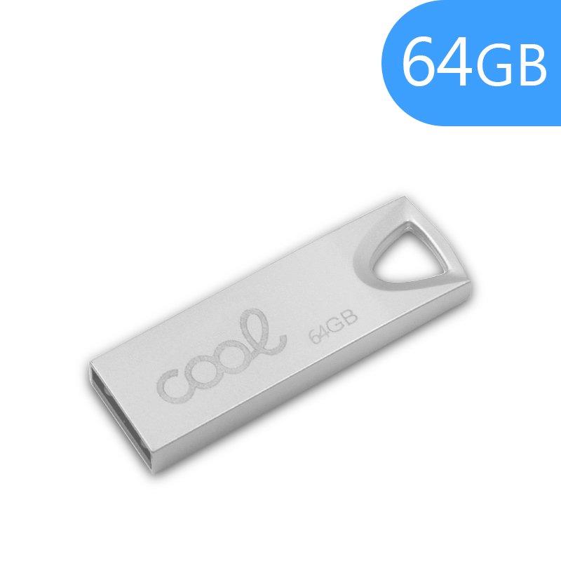 Pen Drive USB x64 GB 2.0 LEGAL Metal CHAVE Prata