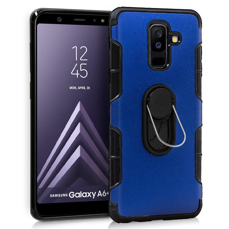 Capa Alumínio para Samsung A605 Galaxy A6 Plus + Anel (Azul)