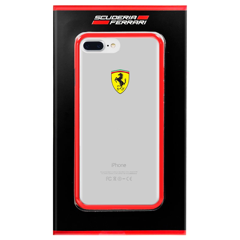 Capa IPhone 7 Plus / iPhone 8 Plus Ferrari Transparente Red Border