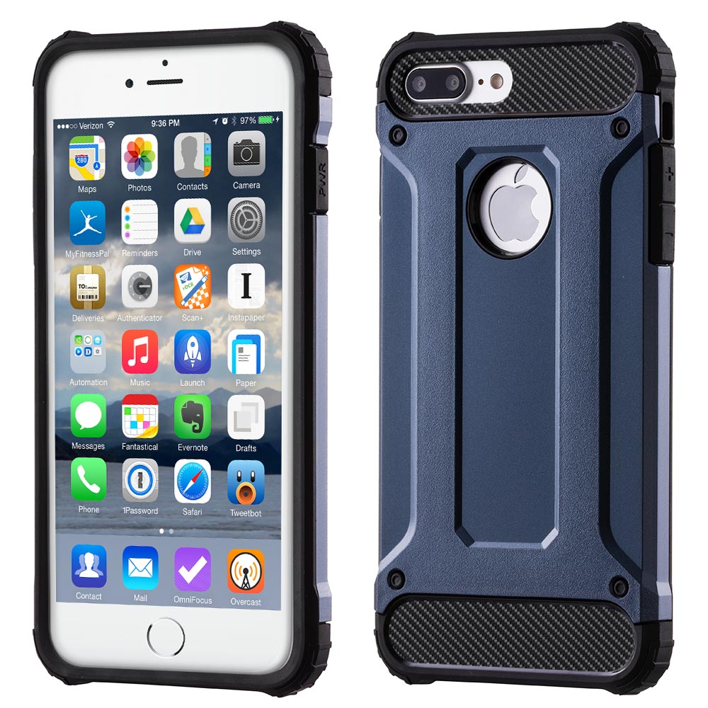 Capa Hybrid Armor Capa resistente e resistente para iPhone 7 Plus marinho