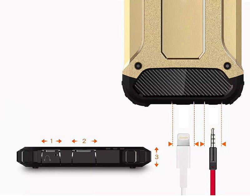 Capa Hybrid Armor Capa resistente e resistente para iPhone 7 Plus prata