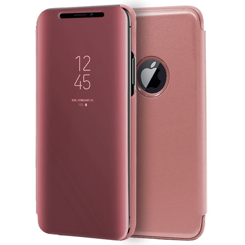 Capa Flip para iPhone XS Max Clear View Rosa