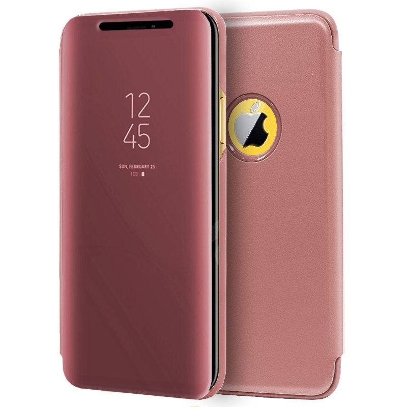 Capa Flip para iPhone XR Clear View Rosa