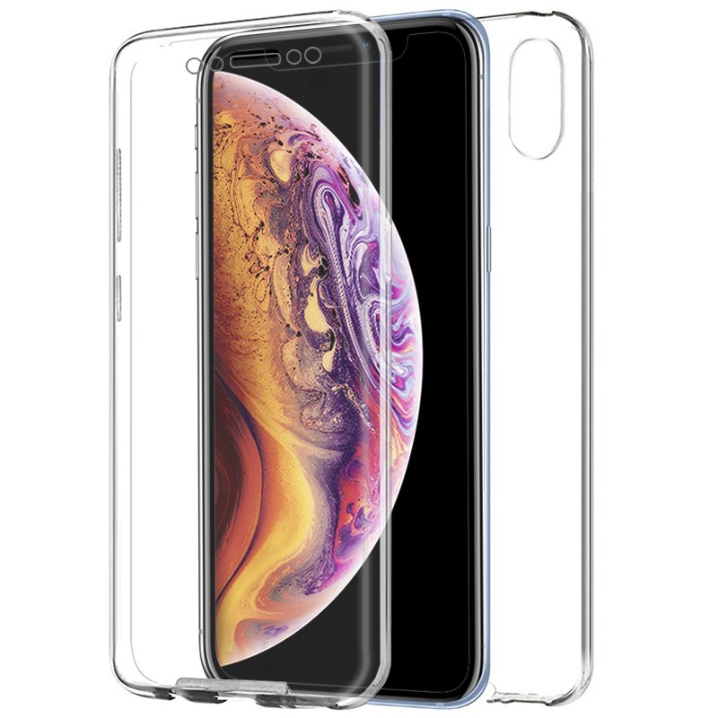 Capa silicone 3D para iPhone XS Max (frente e verso transparentes)