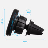 Suporte magnético para carro universal com ventilação de ar preto