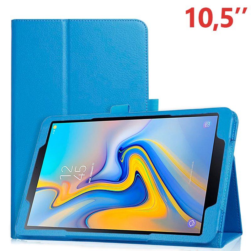 Capa Samsung Galaxy Tab A (2018) T590 / T595 Azul Couro 10,5 "