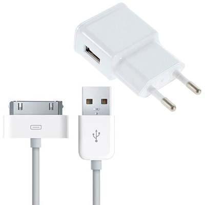 Carregador de Parede Saída USB 1000 Mah + Cabo Dados iPhone