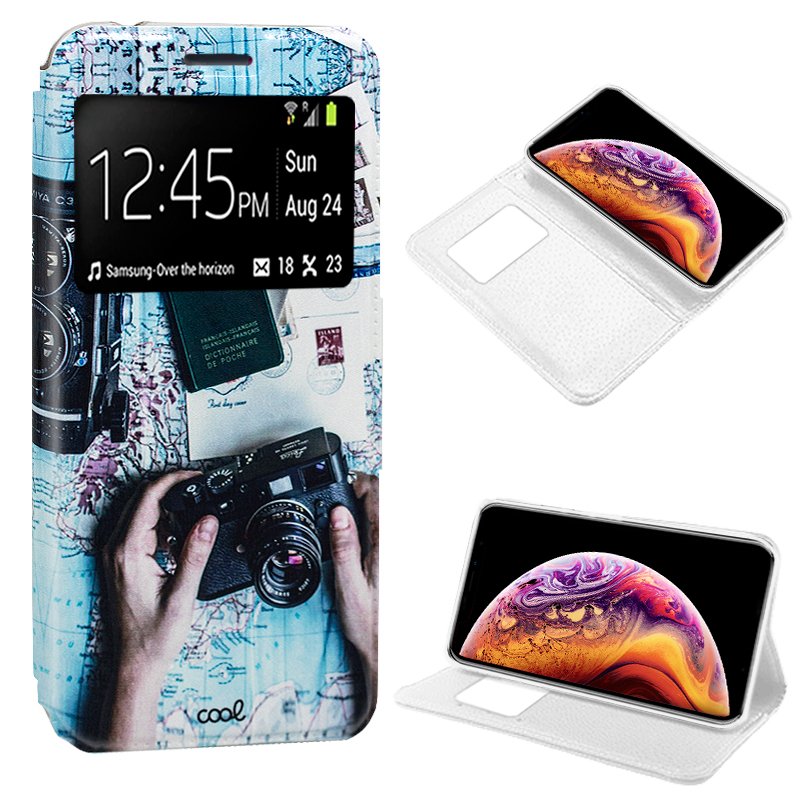 Capa Flip Cover iPhone XS Max Cartoon Travel