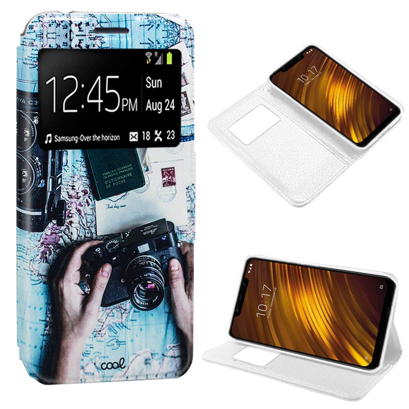 Capa Flip Cover Xiaomi Pocophone F1 Cartoon Travel