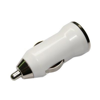 Mini Carregador de Carro Saída USB 1000Mah Cor Branco