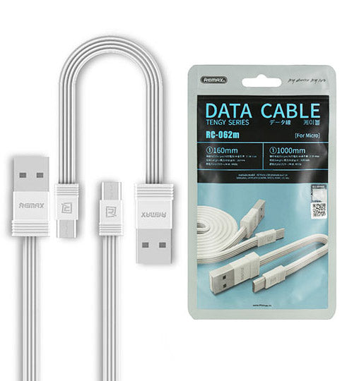 Conjunto de cabos micro USB Remax Tengy 2x USB 1M  -  16CM branco