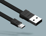 Conjunto de cabos micro USB Remax Tengy 2x USB 1M  -  16CM preto