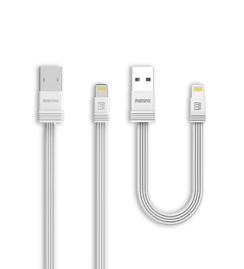 Conjunto de cabos relâmpago USB Remax Tengy 2x 1M  -  16CM branco